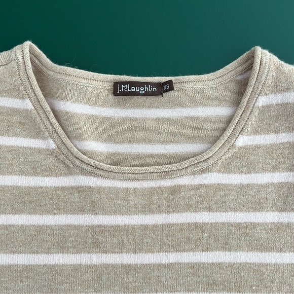 J. McLaughlin Gray and Pink Striped Long Sleeve Shirt XS - Picture 3 of 7